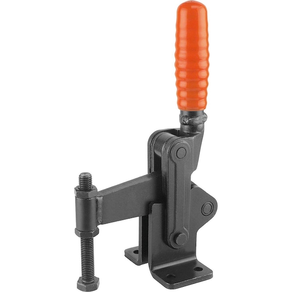 Kipp Toggle Clamp Heavy Version Steel, Horizontal Foot, Comp:Orange, M=M12X100 - K0066.1200