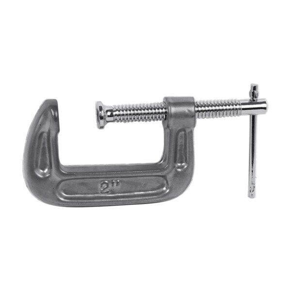 Dendesigns 2 in. x 2 in. Ductile Iron 8 lbs Capacity Gray Handscrew C-Clamp - DE1738934