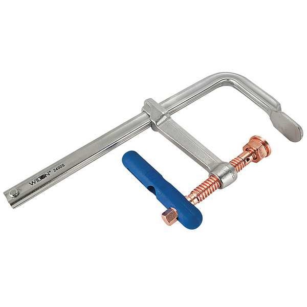 Wilton 24 in Bar Clamp, Copper-Plated Steel Handle and 4 3/4 in Throat Depth - 2400S-24C