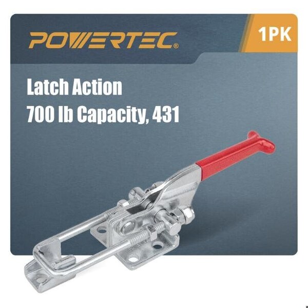 Powertec Toggle Clamp, 700 lbs Cap., 431 Adj. U Bolt Latch, Antislip Hand Grip20307 - 20307N