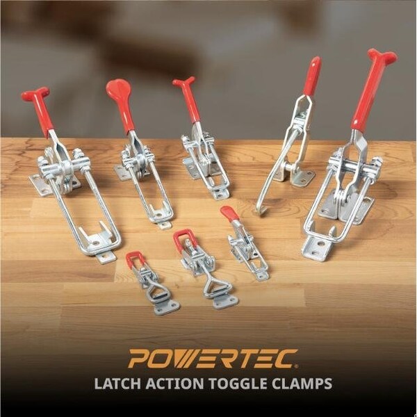 Powertec Toggle Clamp, 700 lbs Cap., 431 Adj. U Bolt Latch, Antislip Hand Grip20307 - 20307N
