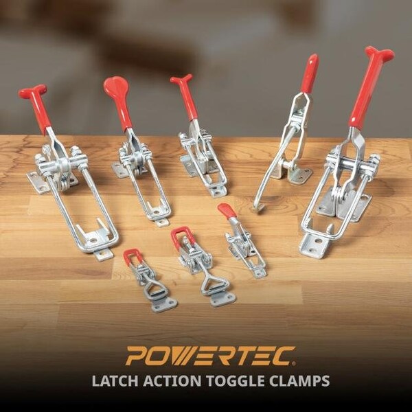 Powertec 20344 4PK Toggle Clamps, Adj. U Bolt Latch, Antislip Hand Grip 334 & 40344, 4PK - 20344N