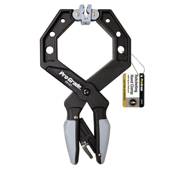 Cromo 4 in. Locking Handle Ratchet Swivel Pads Spring Clamp - CR3319365