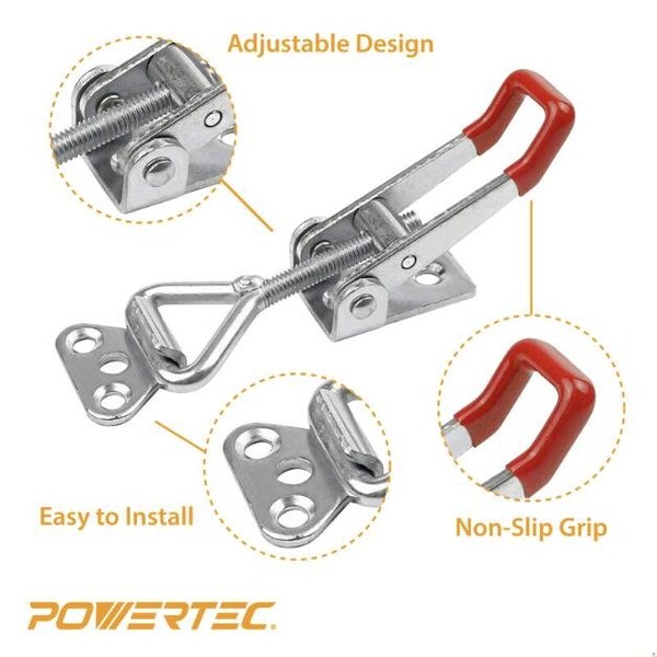Powertec 32PK Toggle Clamp, 220 lbs Cap., 4001 Adj. Pull Action Latch  20332-P4, 32PK - 20332-P4N