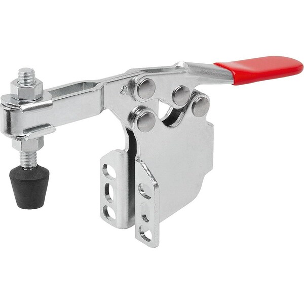 Kipp Toggle Clamp Horizontal Std, Angled Foot F2=2800, Adjustable Clamping Spind M08X63, Steel Electro - K1542.02800