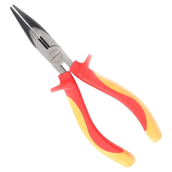 Multicomp Pro Pliers, Long Nose, 6in. Length, Chrome Vanadium, Thermoplastic Rubber Handle, 1000V, VDE - MP-VDE-LN6