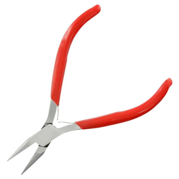 Multicomp Pro Pliers, Box Joint, Snipe Nose, Smooth Jaw, Comfortable Insulated Grips, Stainless Steel, 4.72in. L - MP012507