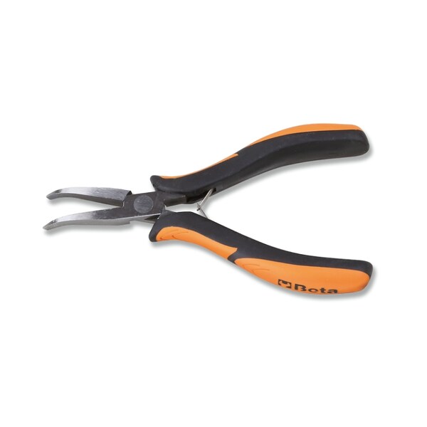 Beta 1172BM Smooth, Flat Bent Long Nose Pliers Bi-Material Handles OAL 140mm - 011720102