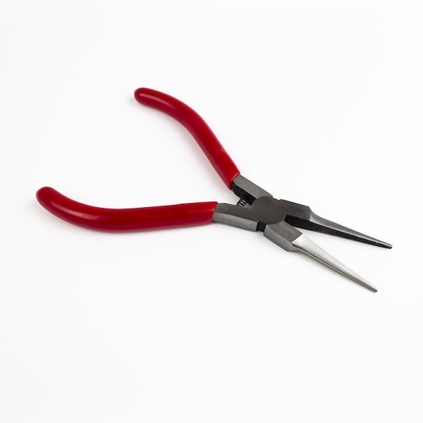 Excel Blades Needle Nose Pliers, Spring Loaded Carbon Steel 6" Serrated, 6pk - 55560