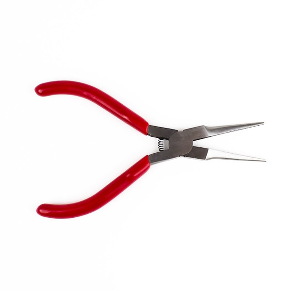 Excel Blades Needle Nose Pliers, Spring Loaded Carbon Steel 6" Serrated, 6pk - 55560