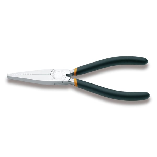 Beta 1008 Long Flat Knurled Nose Pliers, Slip-proof PVC-Coated Handles, 160 mm - 010080006