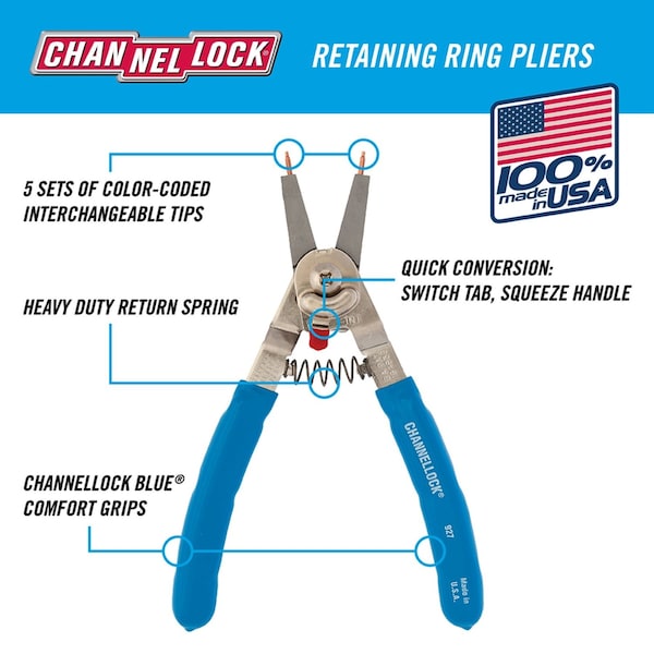 Channellock Channellock 8 in. Steel Retaining Ring Pliers - 927