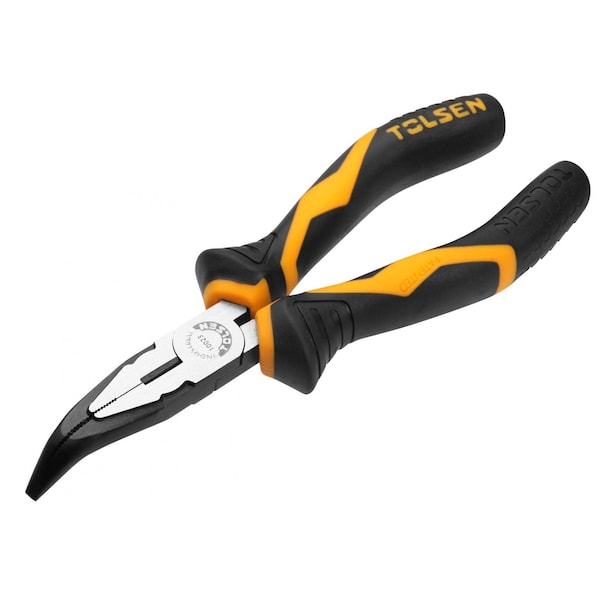 Tolsen Bent Nose Pliers 6 Industrial Cr-V, Black Finish - 10023