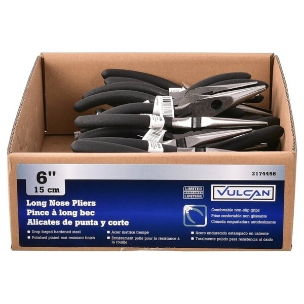 Vulcan Plier, 6-1/2 in OAL, 1.2 mm Cutting Capacity, 4 cm Jaw Opening, Black Handle, Matte-Grip Handle - PC920-33