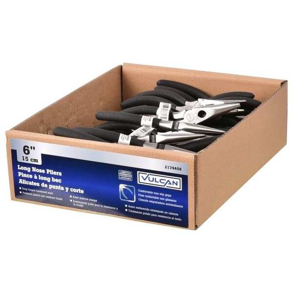 Vulcan Plier, 6-1/2 in OAL, 1.2 mm Cutting Capacity, 4 cm Jaw Opening, Black Handle, Matte-Grip Handle - PC920-33