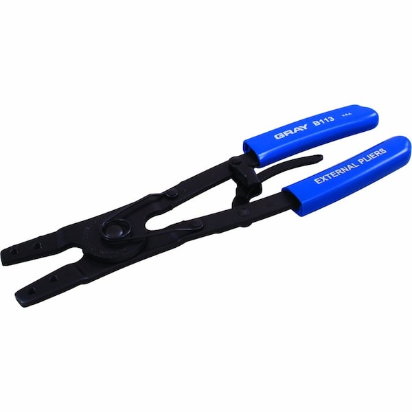Gray Tools Heavy Duty Internal Retaining Ring Plier, 9-1/2" Long, 2-7/16" - 4" Shaft Diameter - B112