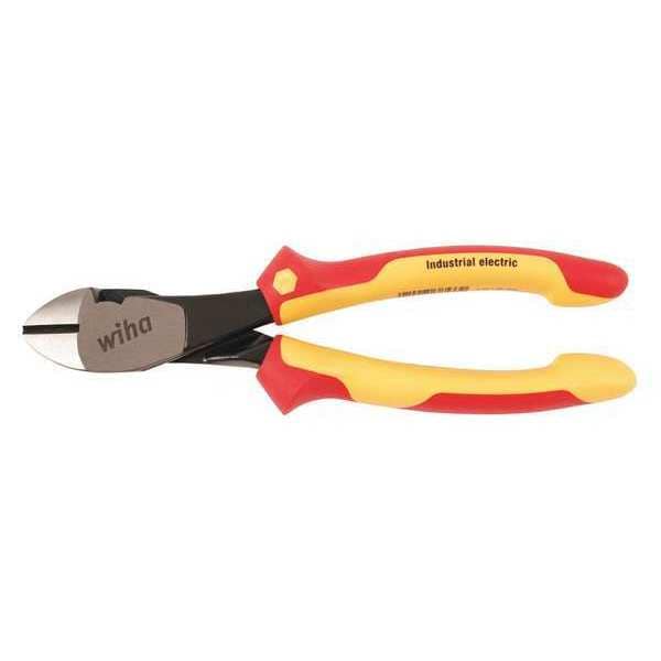 Wiha 8 in High Leverage Diagonal Cutting Plier Standard Cut Oval Nose Insulated - 32939