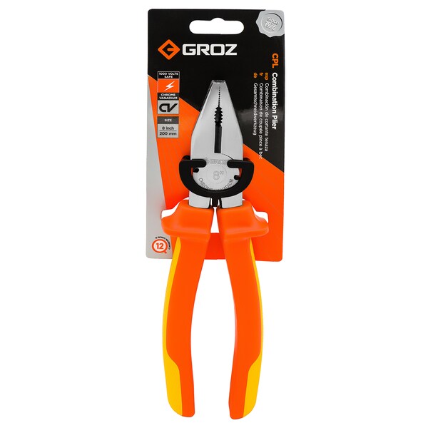Groz 1 Piece Combination Pliers, CV Steel Shock-Proof, Anti-Slip Handle - 31532