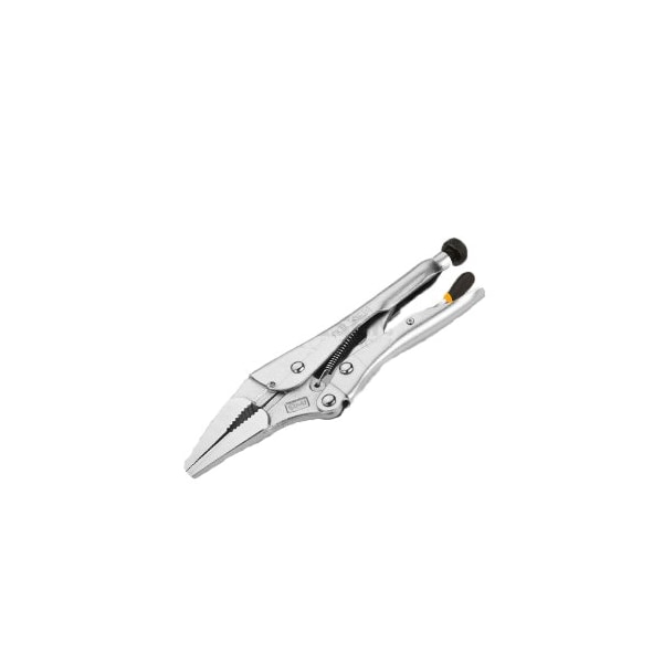 Tolsen 6.5 Long-Nose Locking Plier Industrial Cr-V, Nickel Finish, HRC52-HRC56 - 10381