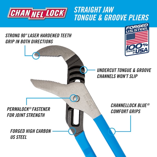 Channellock Channellock 16 in. Steel Tongue and Groove Pliers - 460