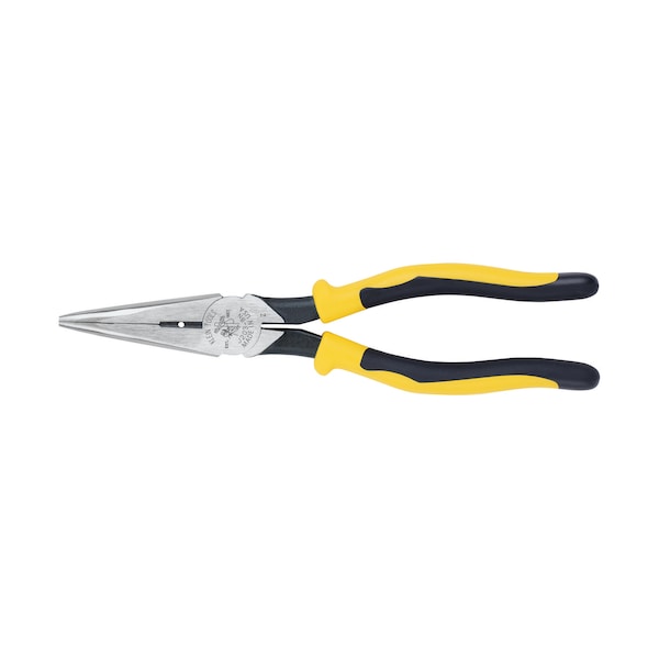 Klein Tools 8 9/16 in J203 Long Nose Plier, Side Cutter Plastic Dipped Handle - J203-8N