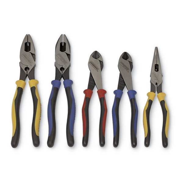 Klein Tools 8 9/16 in J203 Long Nose Plier, Side Cutter Plastic Dipped Handle - J203-8N
