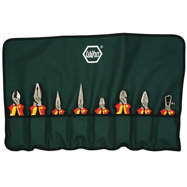 Wiha 8 Piece Bi-Material Grip Plier Set Insulated Handle - 32987