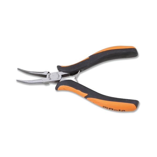 Beta 1178BM Smooth Half-Round Long Bent Needle Nose Pliers Bi-Material Handles - 011780102
