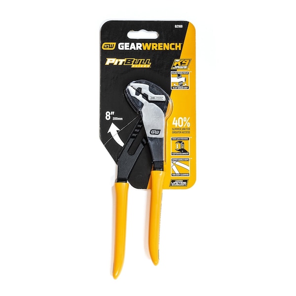 Gearwrench 8" PITBULL K9 Straight Jaw Dipped Handle Tongue and Groove Pliers - 82169