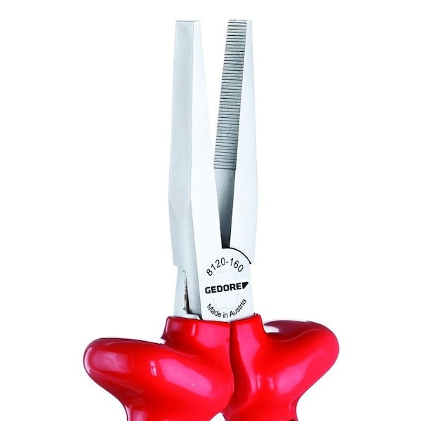 Gedore Insulated Flat Nose Pliers, 6-1/4", Overall Length: 160mm - VDE 8120-160