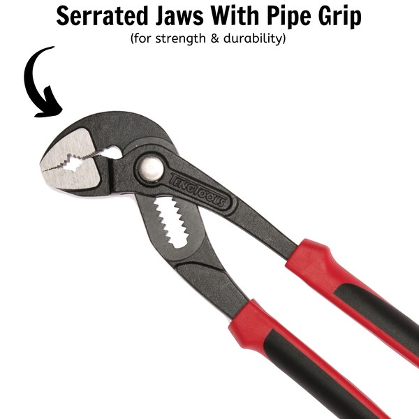 Teng Tools 10" TPR Grip Quick Set Water Pump Pliers- MB481-10TQ - MB481-10TQ