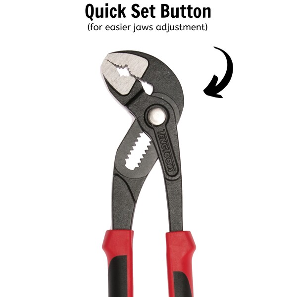 Teng Tools 10" TPR Grip Quick Set Water Pump Pliers- MB481-10TQ - MB481-10TQ
