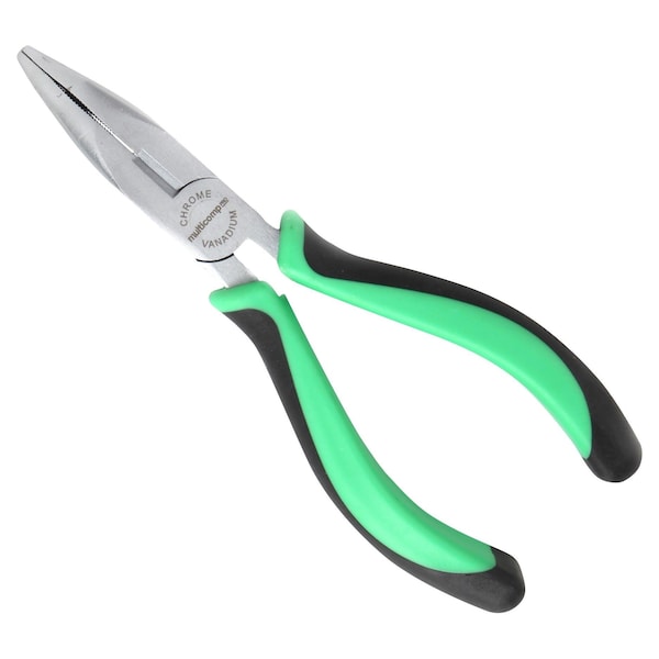 Multicomp Pro Pliers, Bent Nose, 6in. Length, Chrome Vanadium, Thermoplastic Rubber Handle - MP-BN6