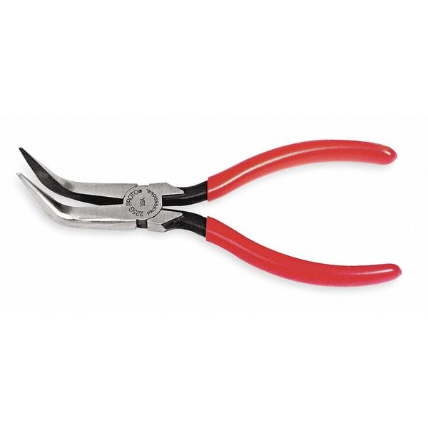 Proto 6 5/16 in Proto Bent Needle Nose Plier Plastisol Grip Handle - J225G