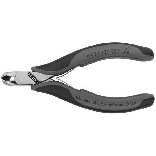 Knipex 4 3/4 in ESD End Cutting Nipper Uninsulated - 64 32 120 ESD