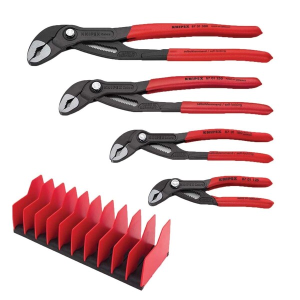 Swivel 4 Piece Cobra Pliers Set with Free 10 Piece Tool Holder - SW1816811