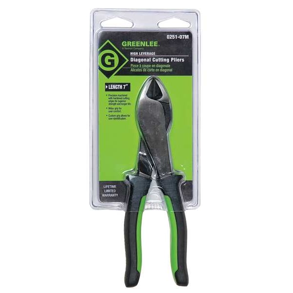 Greenlee 6 1/8 in High Leverage Diagonal Cutting Plier Flush Cut Oval Nose Uninsulated - 0251-06M