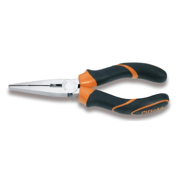 Beta 1162MQ Extra-Long Flat Knurled Nose Pliers, Bi-Material Handles OAL 160mm - 011620036
