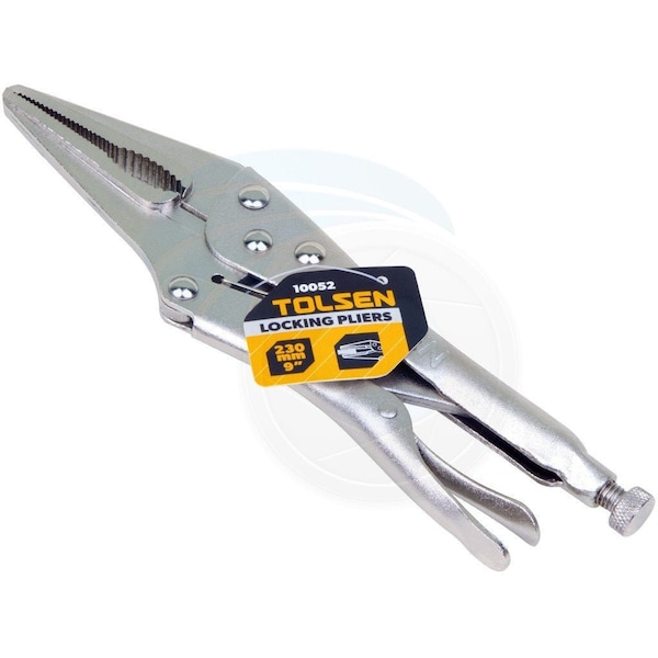Tolsen 9-in. Long Needle Nose Locking Vise Grips Jaw Clamp Pliers - 10052