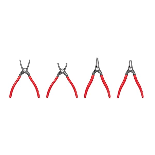 Tekton 7 Inch Internal and External Retaining Ring Pliers Set, 4-Piece 0.070 in. Tips - PRR90005