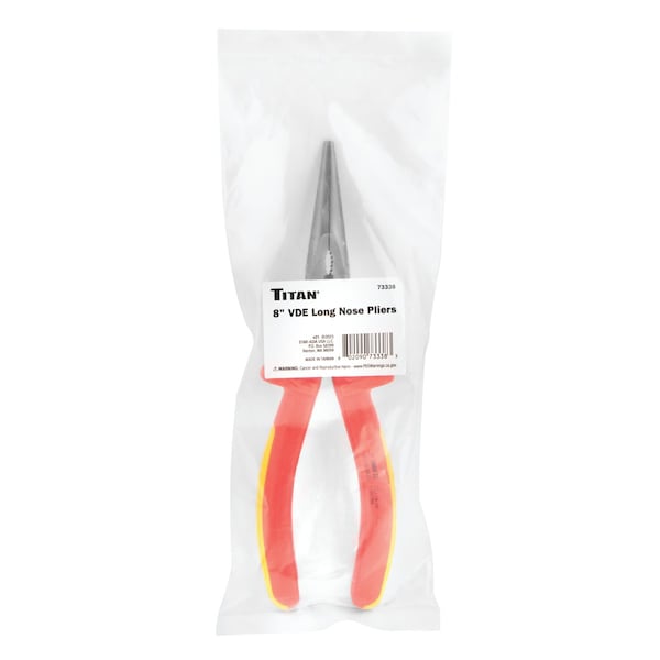 Titan 8 In. Insulated Long Nose Pliers - 73338