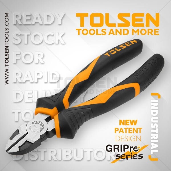 Tolsen Diagonal Cutting Pliers 7 Industrial Cr-V, Black Finish10019 - 10019