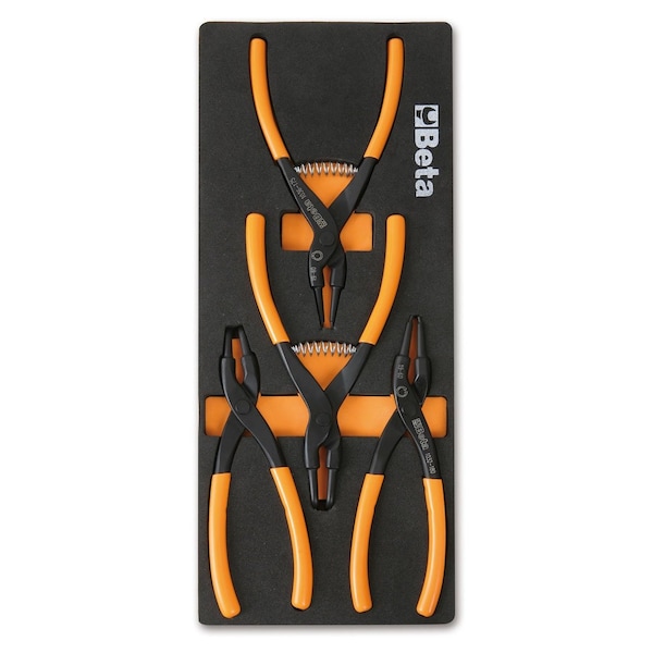 Beta Set of 4 Circlip Retaining Ring Pliers in Soft Thermoformed Tray - M145