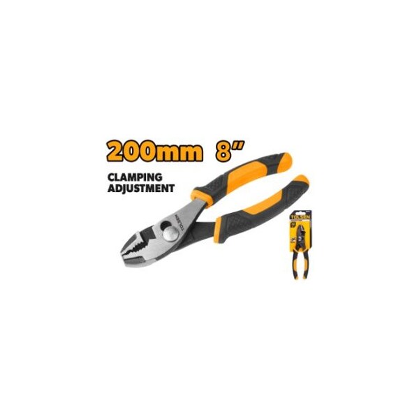 Tolsen 8Slip Joint Pliers Drop Forged Steel, Full Body w/Heat Treatment, Black Finished and Fine Polished - 10316