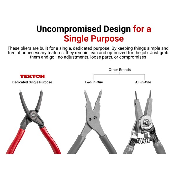 Tekton 7 Inch 90-Degree Internal Retaining Ring Pliers 0.070 in. Tip - PRR22075