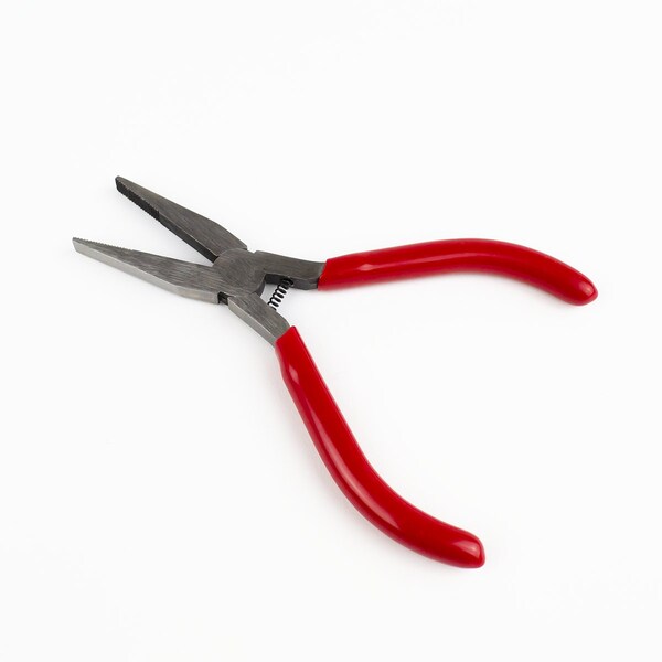 Excel Blades Flat Nose Pliers, Spring Loaded 5" Serrated Jaw Pliers, 6pk - 55570