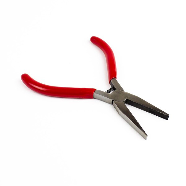 Excel Blades Flat Nose Pliers, Spring Loaded 5" Serrated Jaw Pliers, 6pk - 55570