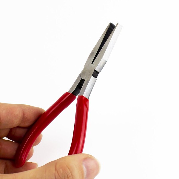 Excel Blades Flat Nose Pliers, Spring Loaded 5" Serrated Jaw Pliers, 6pk - 55570