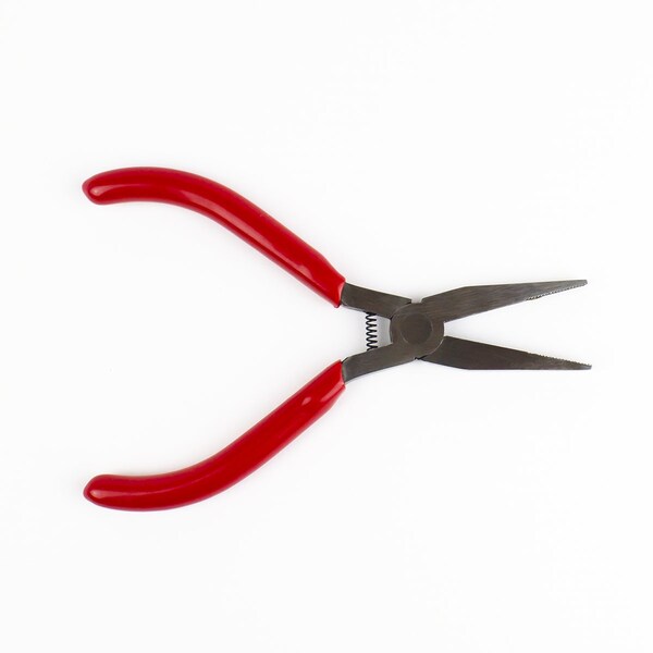 Excel Blades Flat Nose Pliers, Spring Loaded 5" Serrated Jaw Pliers, 6pk - 55570