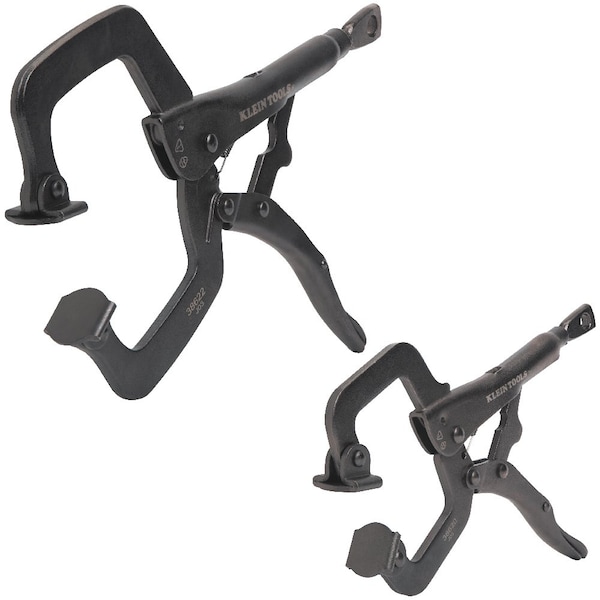 Klein Tools C-Clamp Locking Pliers with Swivel Jaws Set, 6- and 11-inch, 2-Piece - 38662